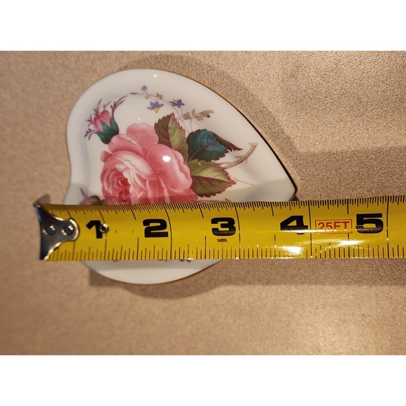 Spode Billingsley Rose Spray Jewelry Trinket Box Bone China Heart Shaped England - Picture 16 of 16